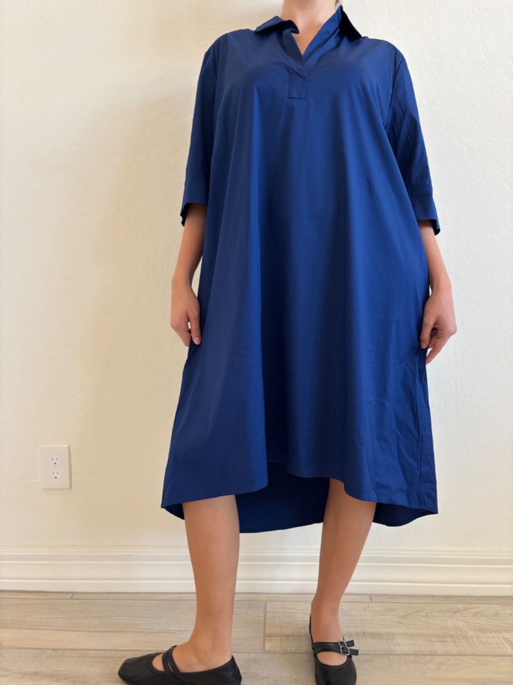 NWT Chicos Blue V-Neck Collared Shift Dress Size 3 or Regular XL